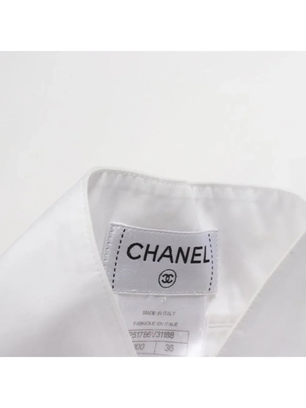 Chanel Frill Blouse Cotton Shirt